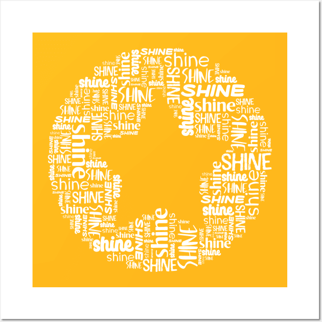 Word collage: SHINE + star (white) Wall Art by Ofeefee